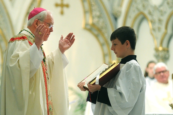 Bishop Malone presides over a mass celebrating 1,050 years of Polish commitment to the Catholic faith at St Joseph Cathedral in Downtown Buffalo. (Photo by Dan Cappellazzo)